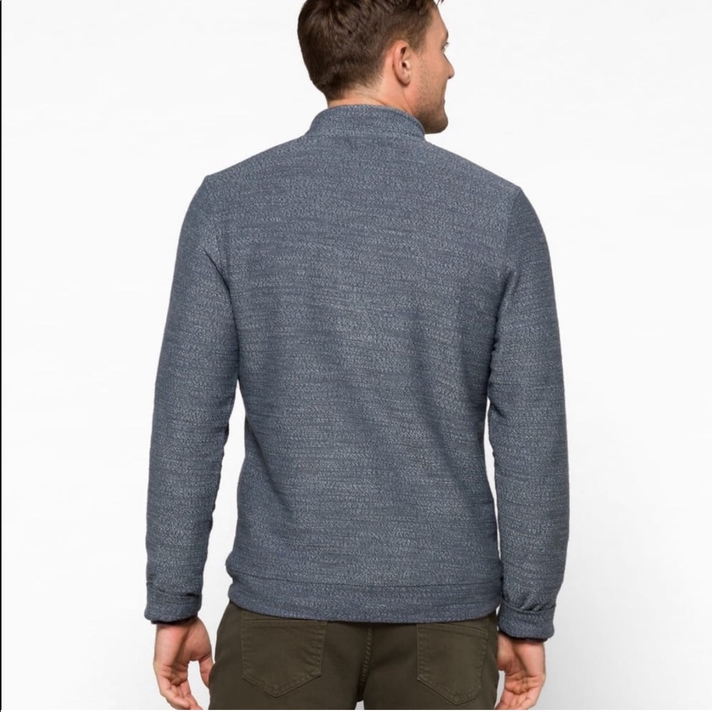 Marine Layer Clayton Quarter Button Pullover blue sweatshirt - Picture 3 of 9